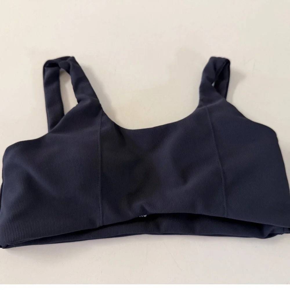 Wilo Melbourne Australia Ribbed Sports Bra Black XS Scoop Neck